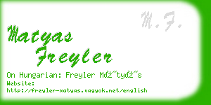 matyas freyler business card